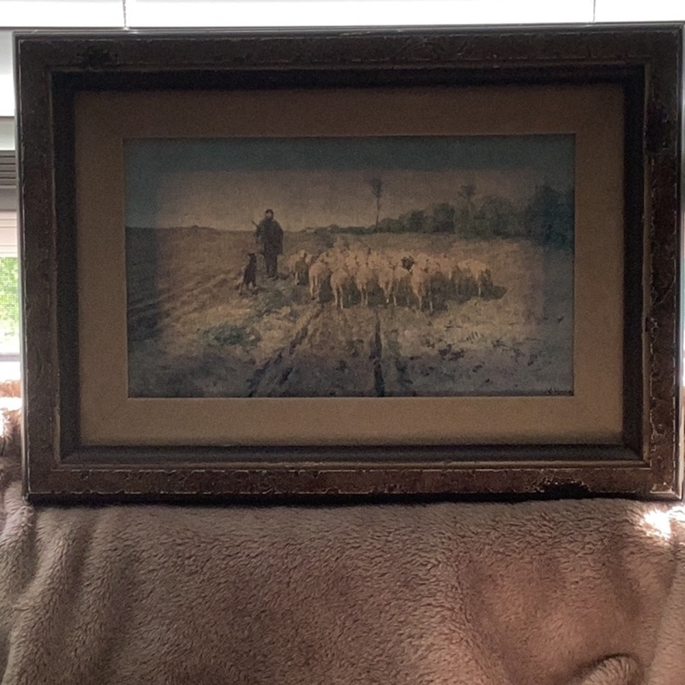 Framed Anton Mauve print “The Return to the Flock”